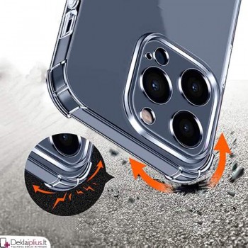 Silikoninis-Anti shock dėklas - permatomas 1.5 mm. (Apple Iphone 15 Pro Max)